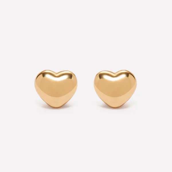 Aretes de corazon con volumen grande